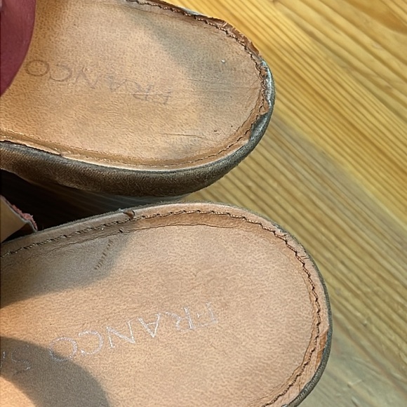 Franco Sarto Red Leather Hanako Wedges size 10 M - Picture 5 of 11